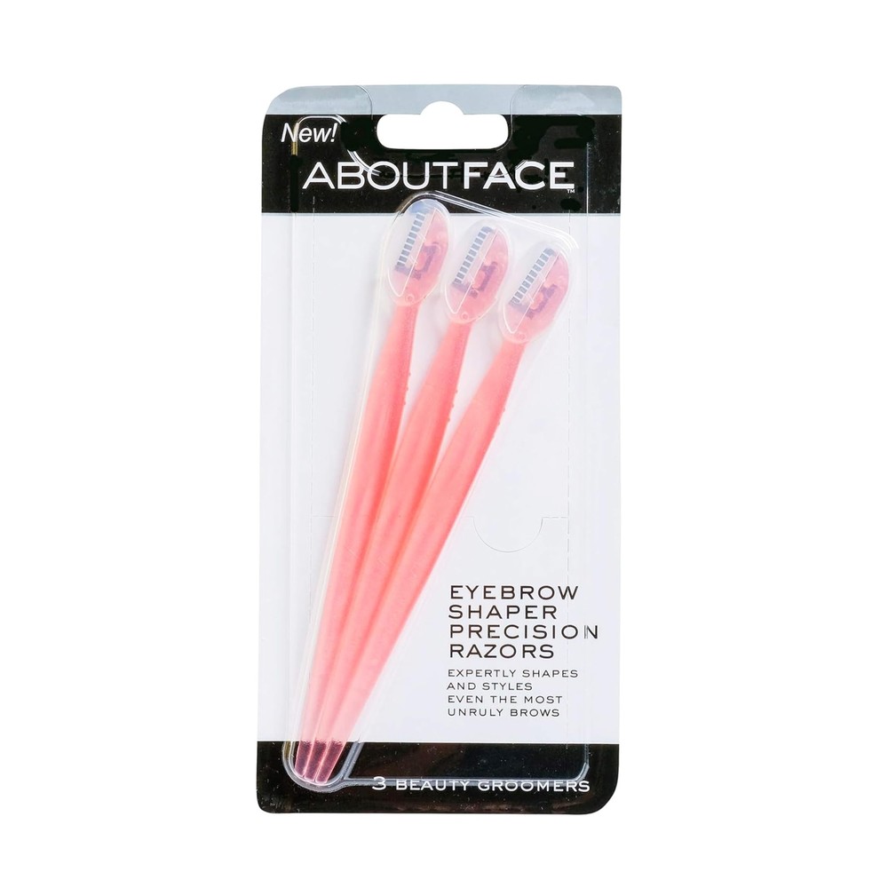 About Face Facial Razor & Eyebrow Shaper 3 Ct - Removes Peach Fuzz on Cheeks ...-image