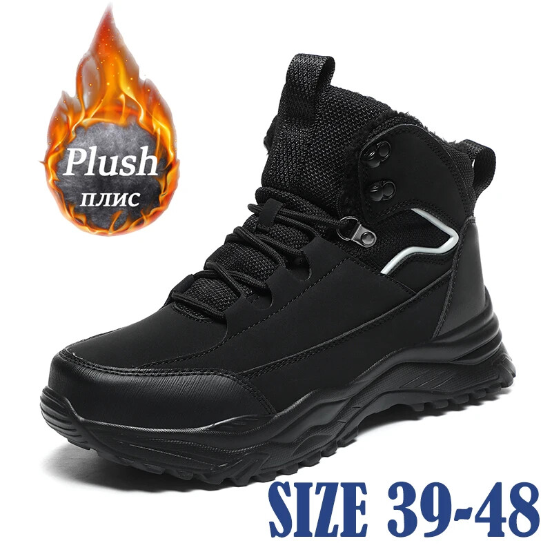 Men Snow Boots Outdoor Winter Plush Shoes Sneakers Keep Warm Ankle Boots