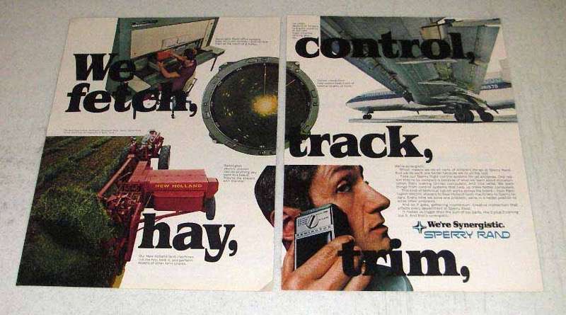 1968 Sperry Rand Ad - New Holland Hay Baler, Univac +