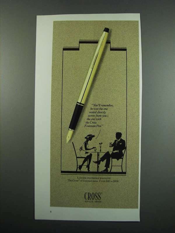 1984 Cross Fountain Pen Ad - Seated Across From You