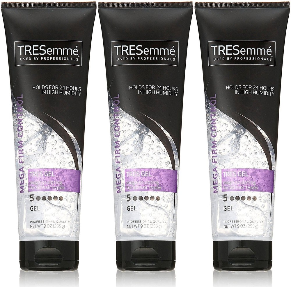 TRESemme Tres Two Mega Frizz Control Hair Styling Gel, Unisex 9oz (3 Pack)
