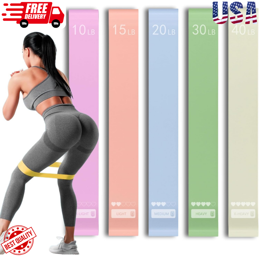 Resistance 5 Pcs Exercise Bands for Working Out Elastic Stretch Home Gym Resista
