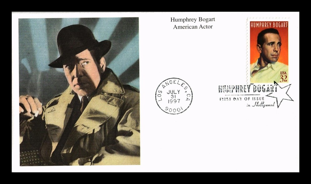 DR JIM STAMPS US COVER HUMPHREY BOGART LEGENDS OF HOLLYWOOD FDC MYSTIC