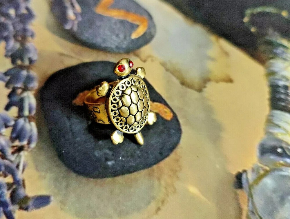 TRILLIONAIRE MAKER REAL MAGICK OCCULT Bless Brass%Turtle Wealth Prosperity RING@