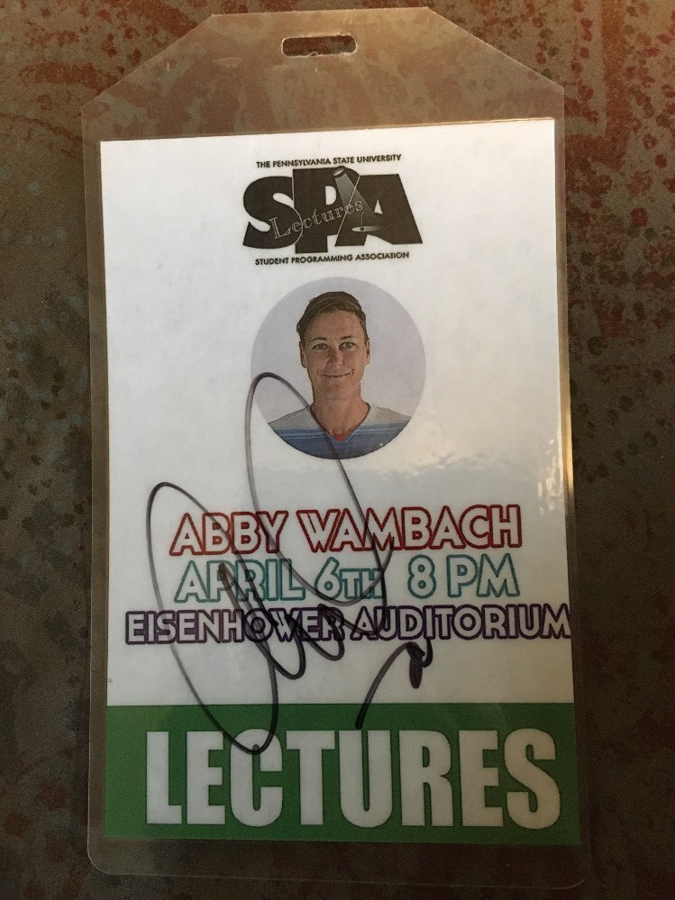 Abby Wambach Autographed US Olympic Soccer Signed Lecture Memorabilia Penn Sta-image