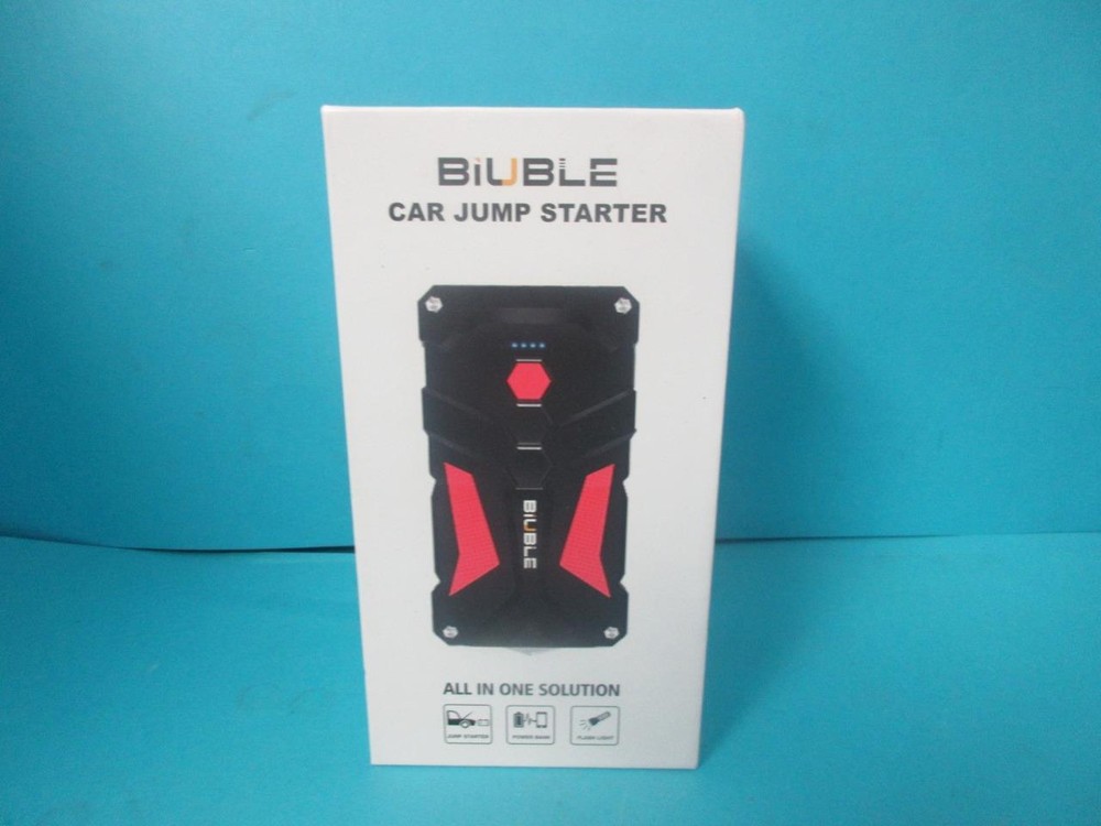BIUBLE CAR JUMP STARTER 12800mAh BOOSTER JUMPER BOX POWER BANK W/ JUMPER CORD