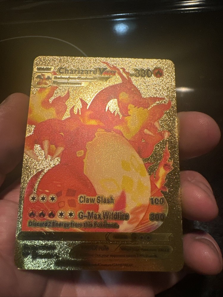 Charizard VMAX 020/189 Gold Metal Card/fan Art Foil Pokémon HP 330, Read Descrip