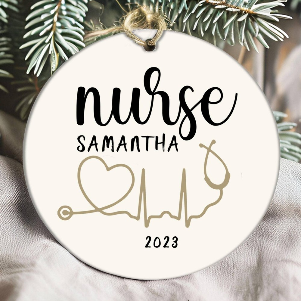 Personalized Nurse Gift Custom Name Ornament Er Nurse Christmas Keepsake