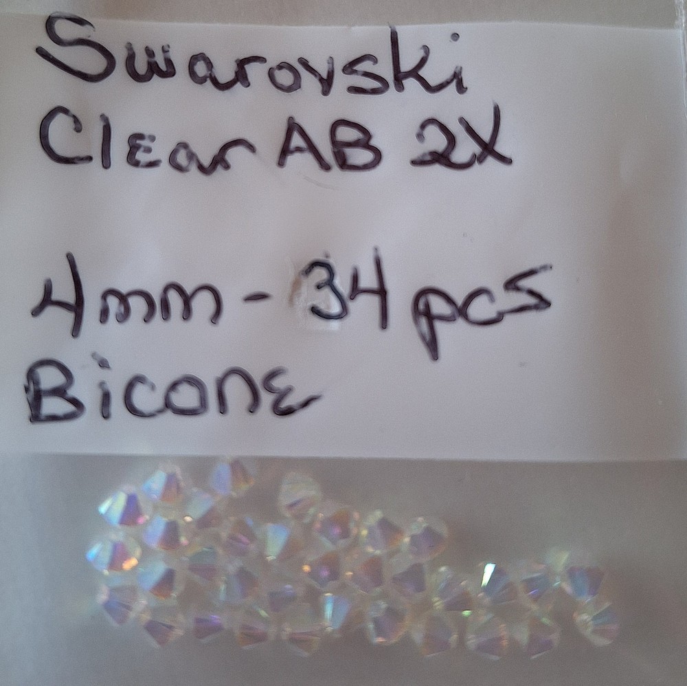 Swarovski Crystal Clear AB 2X 4mm 34 Pcs Opal-Like Sparkle Last One