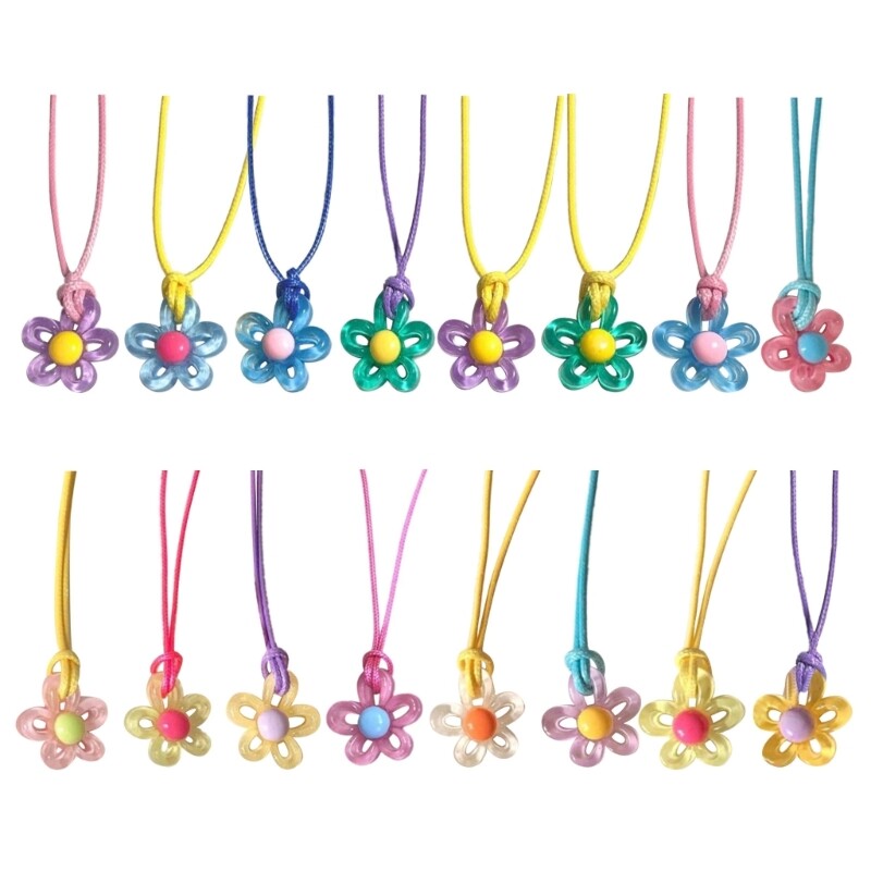 Dopamine Hollow Flower Pendant Choker Pu Chain Necklace Vacation Jewelry Women