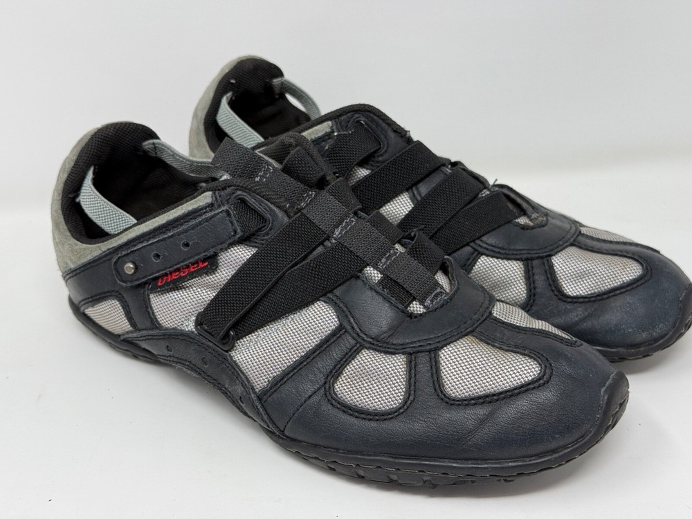 DIESEL MOSLETTE Womens Vintage Shoes Black/Grey Athletic Sneaker Y2K, Size 7.5
