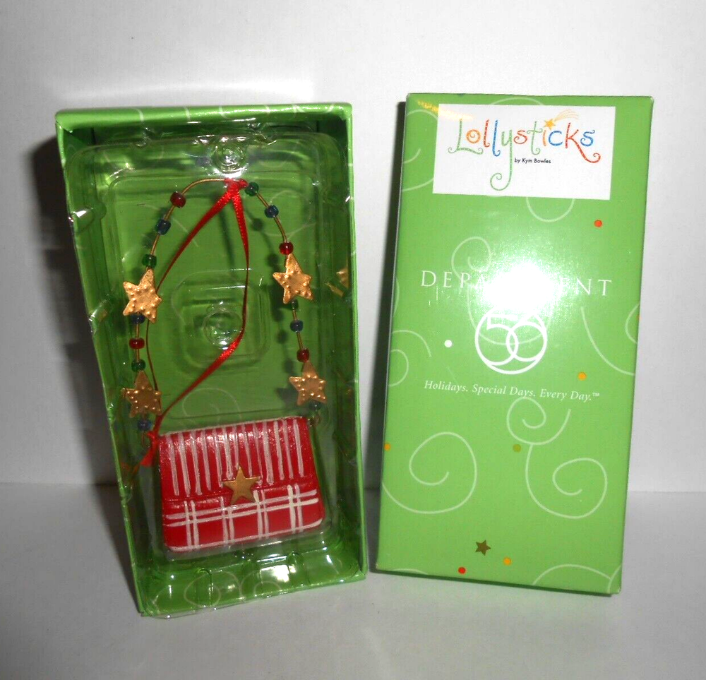 NEW IN BOX Department Dept 56 LOLLYSTICKS  Kym Bowles Christmas Purse Ornament