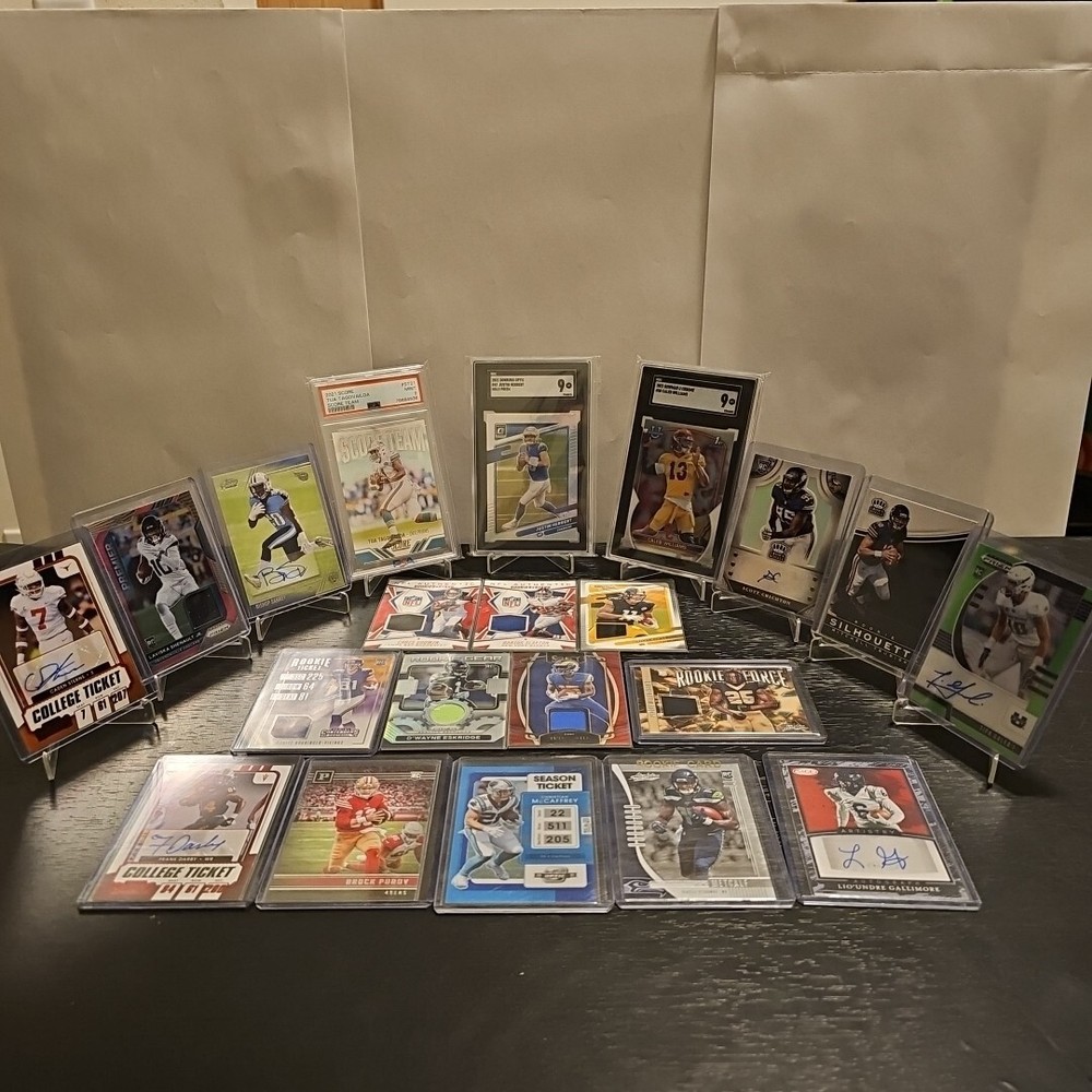 HUGE Football Lot 3 Slabs, Herbert SGC 9, 6 Autos, 9 Jersey, Purdy RC, Tua PSA 9
