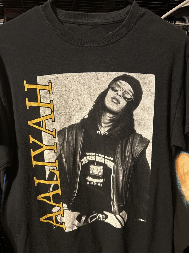 VIntage Aaliyah Cotton Black Shirt Unisex Concert S to 5XL EL833-image