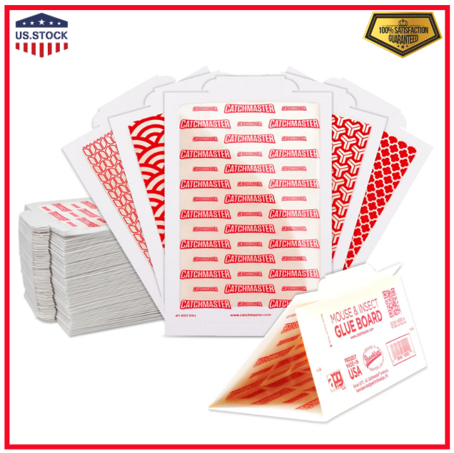 Pro Strength 60PK Indoor Mouse and Bug Adhesive Glue Traps for Homes