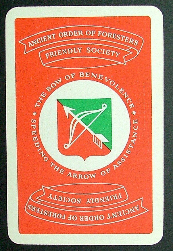 1 x Joker playing card Ancient order of foresters friendly society AD 342