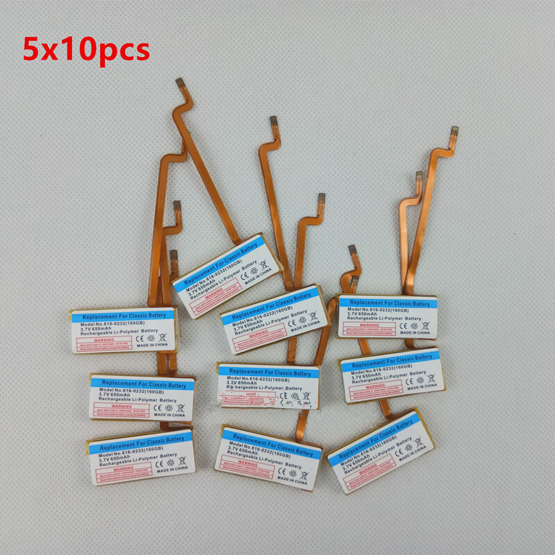 650mAh internal li-ion battery replacement for ipod classic 7th Gen 160GB（50PCS)