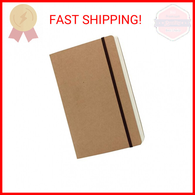 CooLeathor A5 Hard Kraft Cover Sketch Book - 5.8 x 8.25 Inches Blank Notebook with 120gsm Thick Paper