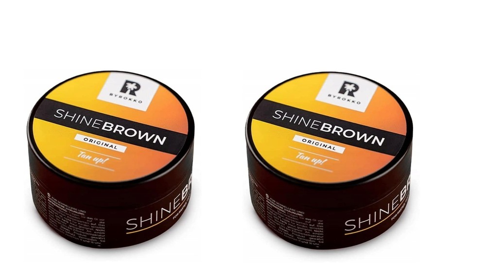 2x BYROKKO Shine Brown Tanning Cream/Lotion Accelerating  420ml/ 7.1 OZ fl