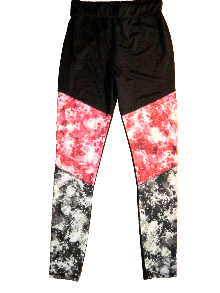 Body Instinct Black/Pink/Gray Fitness Leggings Size Large-Tall New