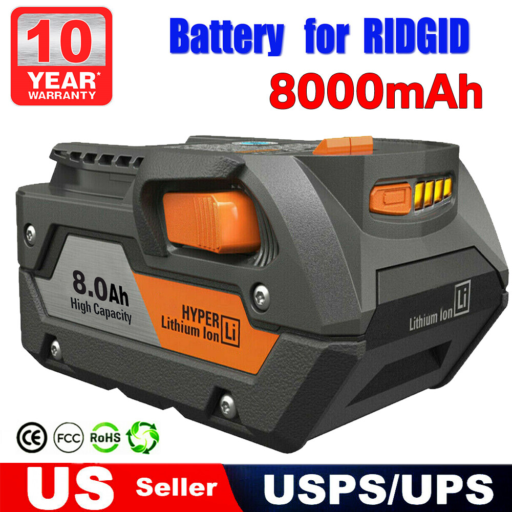 8Ah 18Volt Lithium Battery For Ridgid 18V R840087 R840085 Rigid 18V Tool Battery