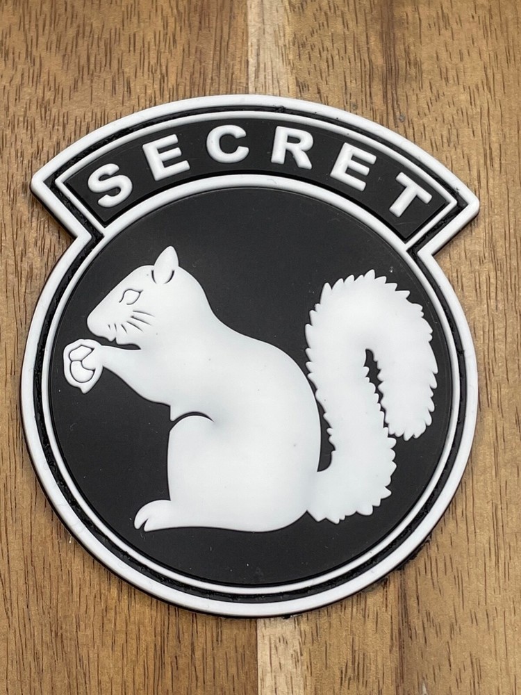Secret Squirrel PVC Patch Hook Loop Skeleton Tactical Morale White Clandestine