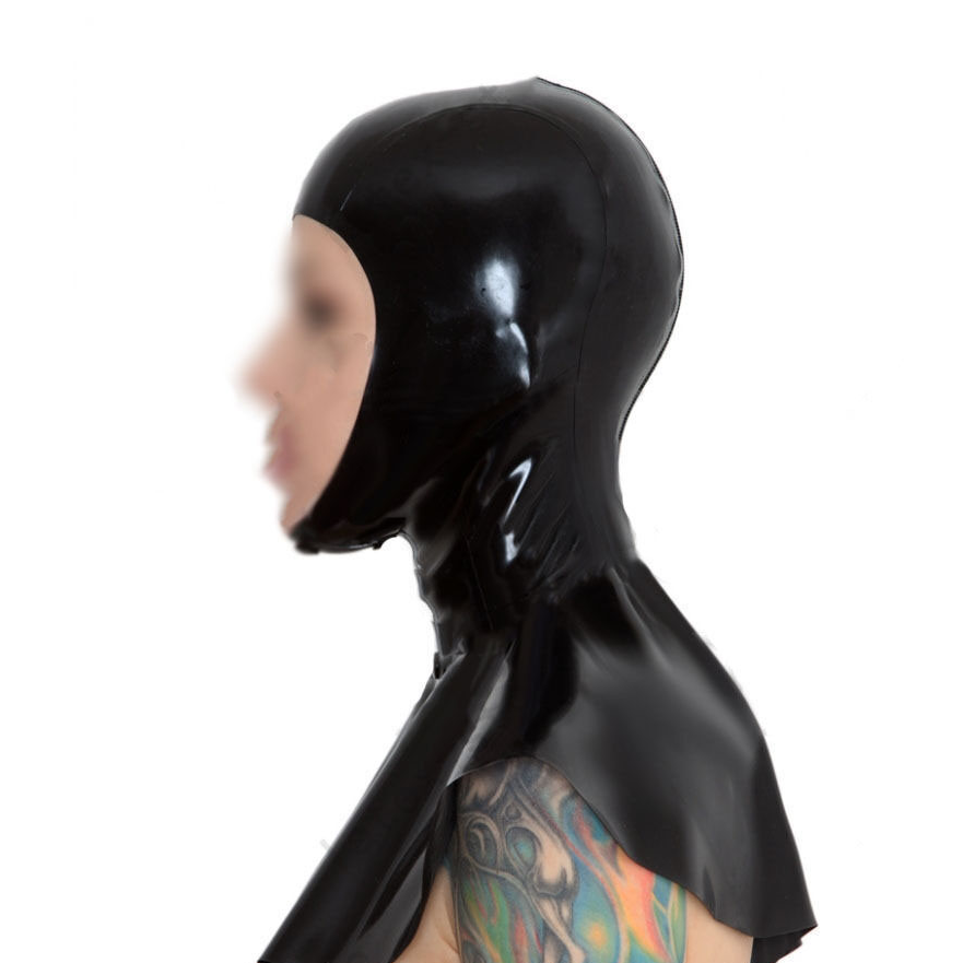 Black Latex Rubber Hood Mask Nun convent Catsuit Fetish BDSM Cosplay Clubwear UK