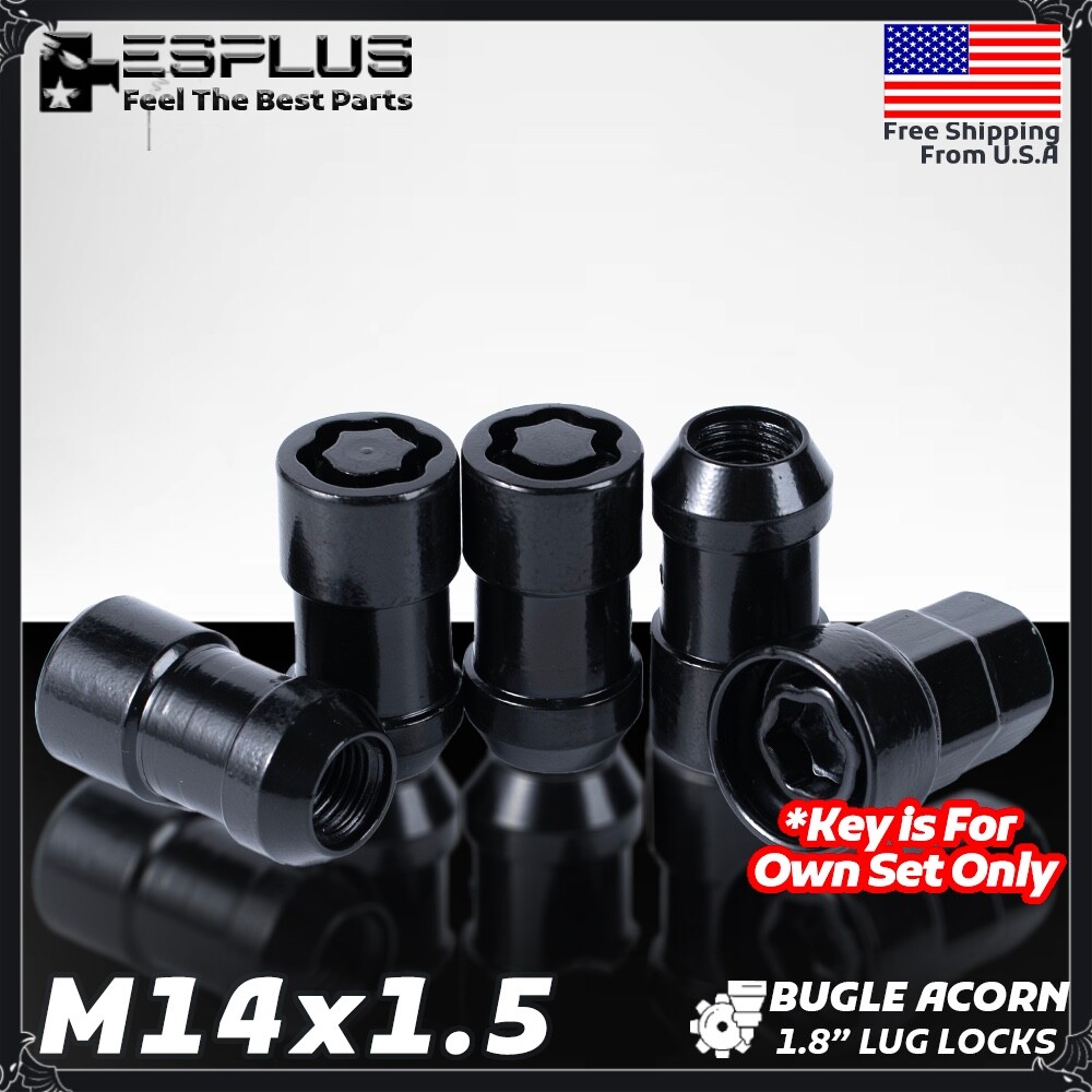 Black 14x1.5 Wheel Lock Set Lug Nut Fit Acura Honda Ram1500 Dodge Jeep Chrysler