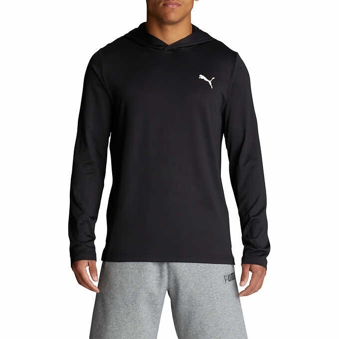 PUMA Men’s Black Performance Hoodie in Size Large for Active Comfort
