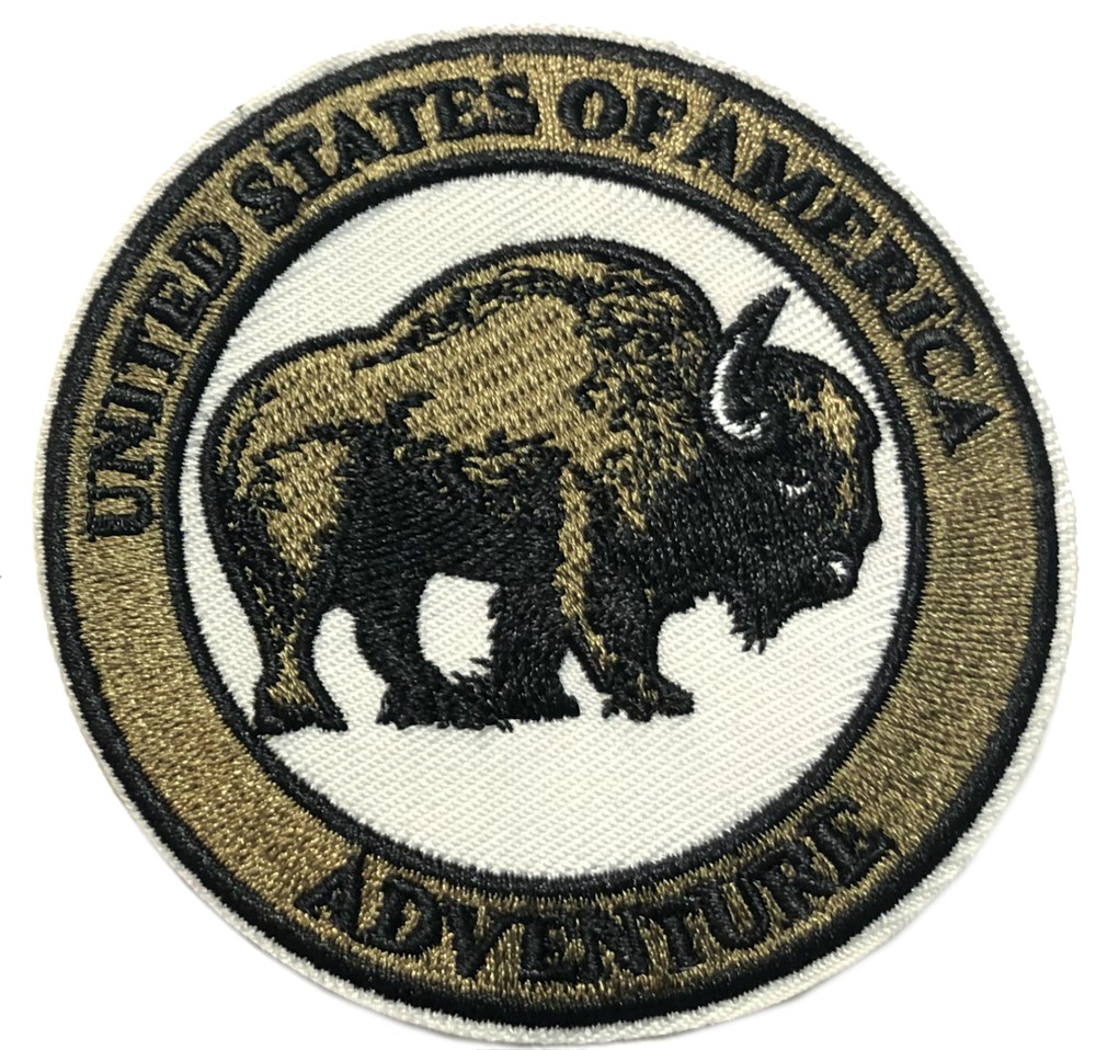 Buffalo Patch Embroidered Iron-On Applique Travel Souvenir Wild Animals