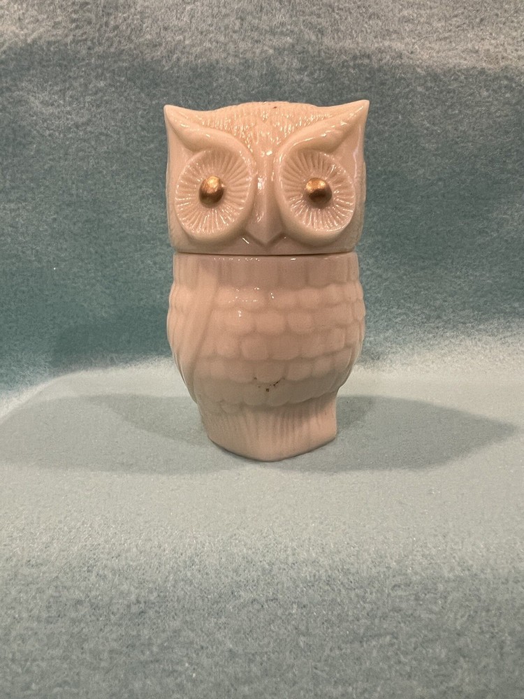 Vtg Avon Milk Glass Owl White Authentic Rare Perfume Decanter Cream Bottle Empty