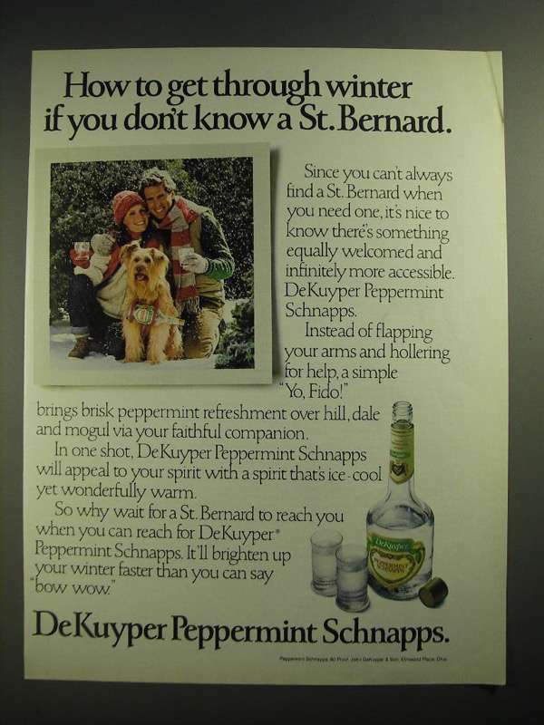 Anuncio DeKuyper Peppermint Schnapps 1984 - Cómo pasar el invierno