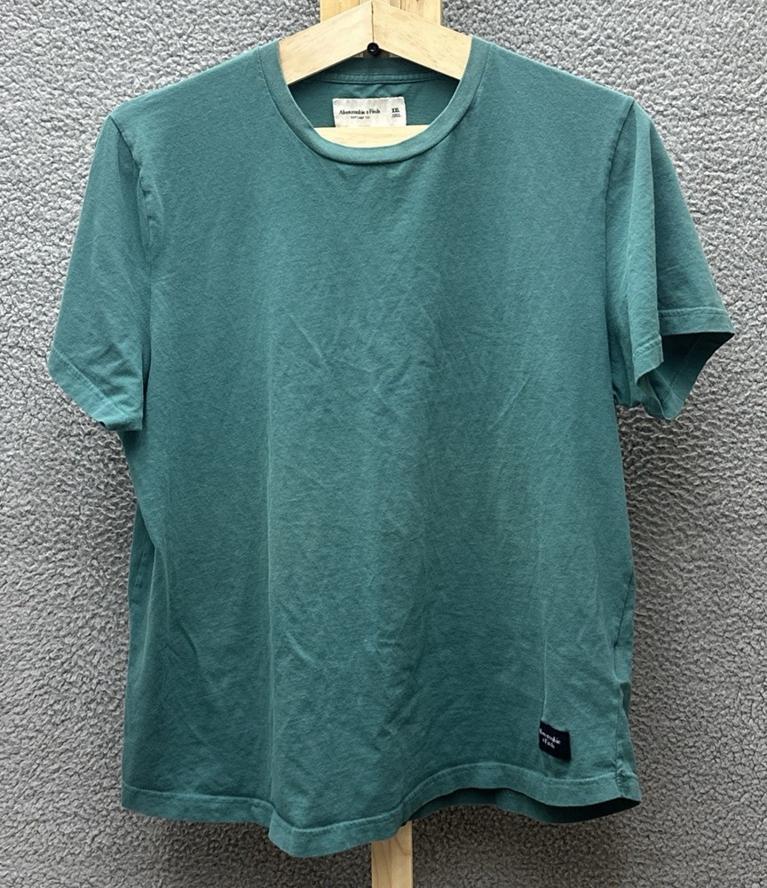 Abercrombie & Fitch T-Shirt Mens XXL Green Short Sleeve Crew Neck Cotton-image