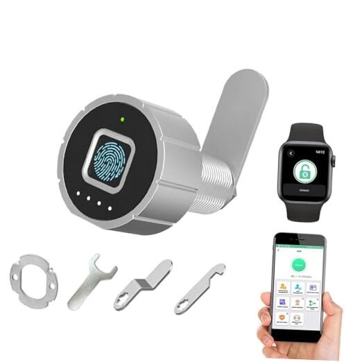 Bluetooth App-Controlled Fingerprint Drawer Lock for Home – 17-20MM Cabinet Security  