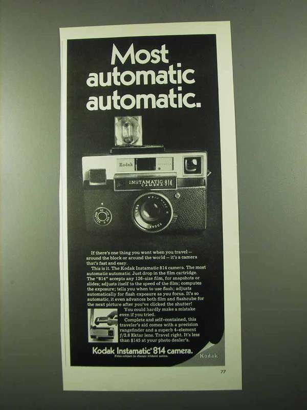 1969 Kodak Instamatic 814 Camera Ad – Ultimate Automatic Photography Solution