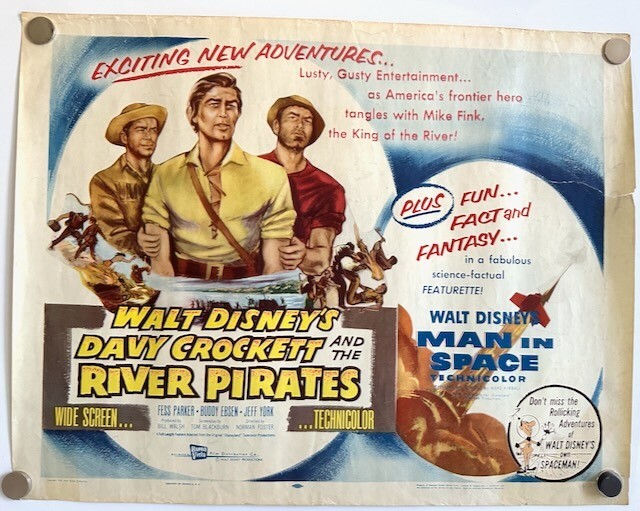 Original Disney's Davy Crockett And The River Pirates 22X28 1956