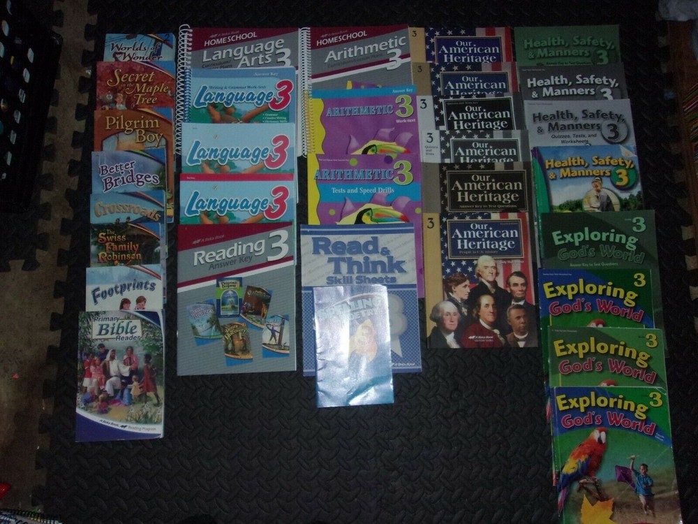 ABEKA 3rd Grade Lot: Science, History, Math, Language, Reading, Spelling, Health-image