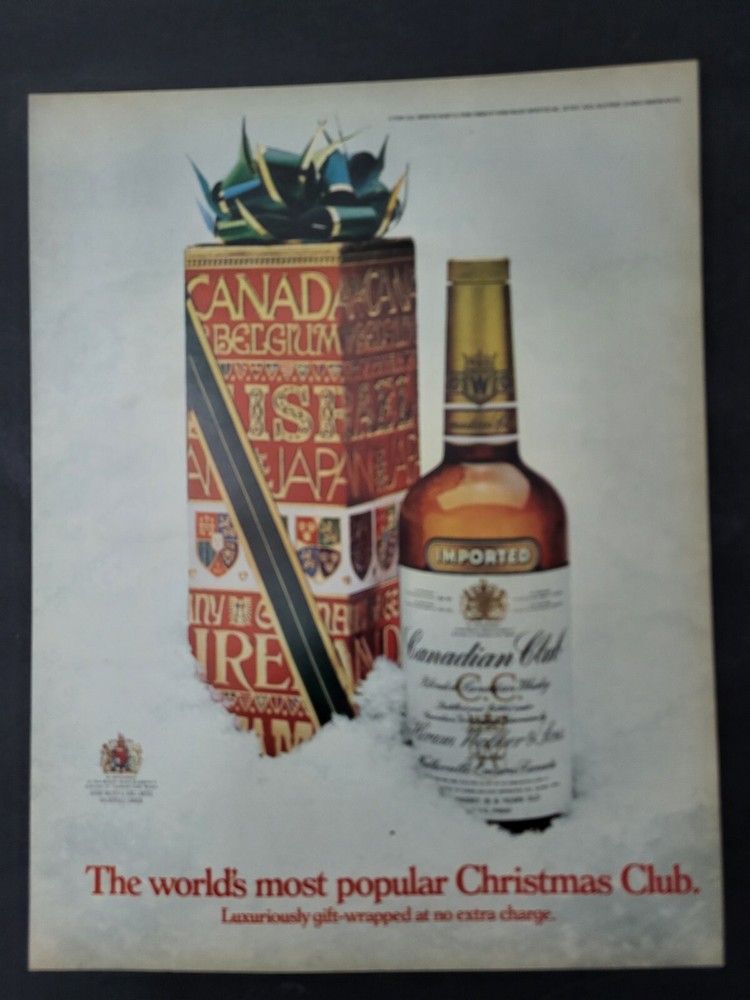 Canadian Club Whisky-Gift Wrapped-Most Popular Christmas Club-Print Ad 1970-image