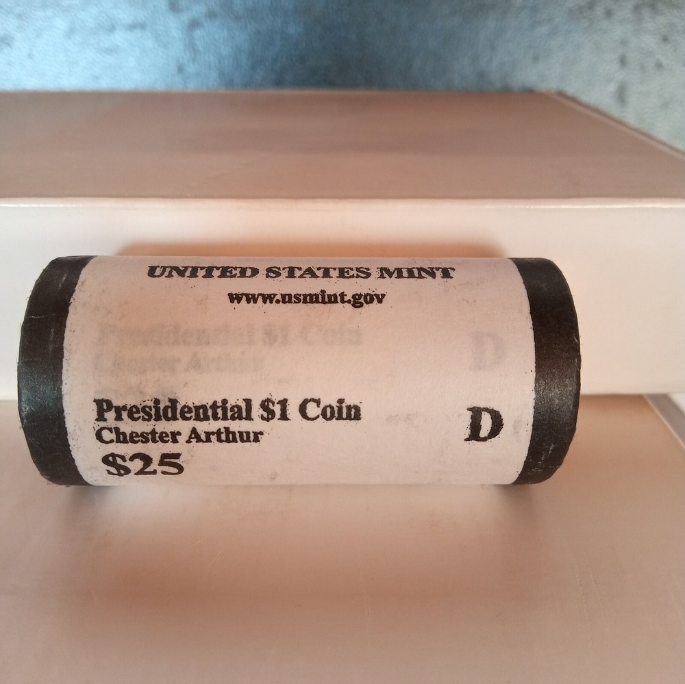2012 - D - Chester Arthur - $1 Presidential Coin - $25 Unopened Mint Roll