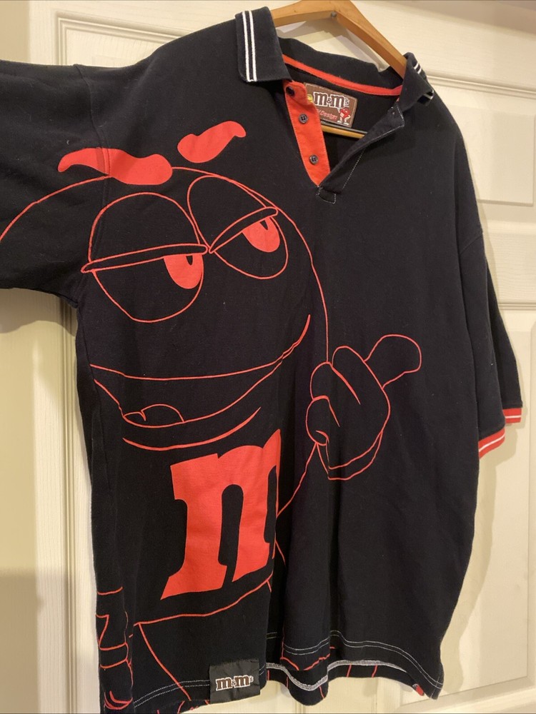 COOL SHIRT Vintage M&M Y2K Polo All Over Graphic HipHop Hype Beast Size XL