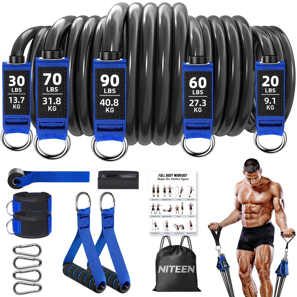270lb Heavy Duty Resistance Bands Set for Home Workout Effective Exercise Ban...