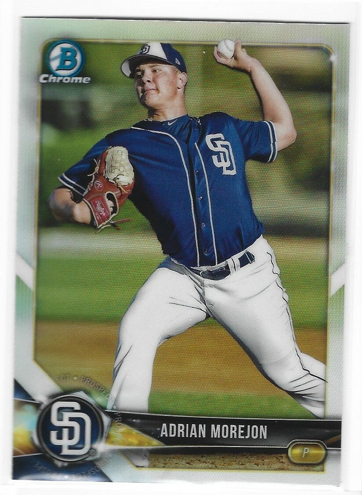 ADRIAN MOREJON 2018 BOWMAN CHROME DRAFT REFRACTOR PADRES S4