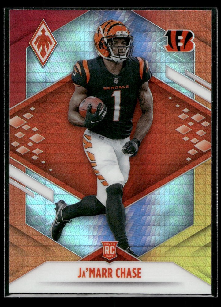 2021 Panini Phoenix Ja'Marr Chase ROOKIE CARD FIRE BURST SP Bengals #105 RC 🔥