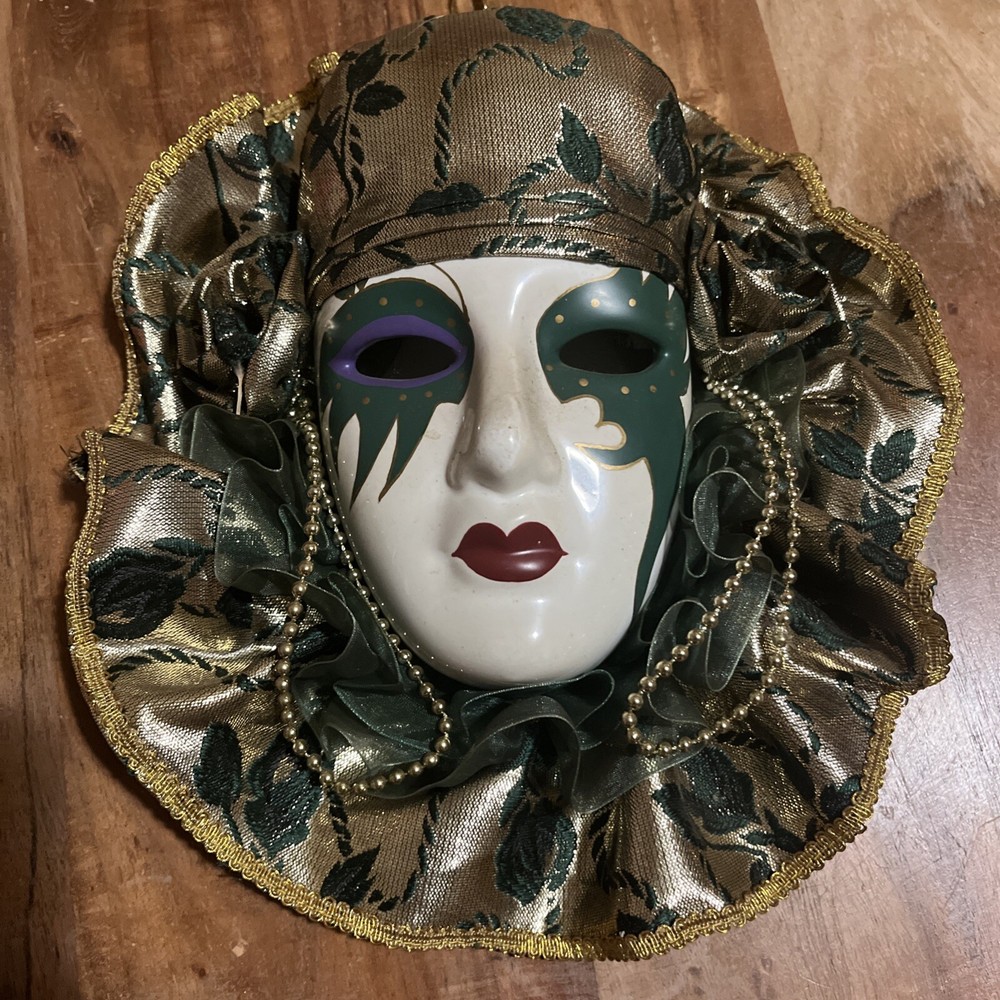 Porcelain Hand Painted Wall Mask Venetian / Mardi Gras / Carnival / Masquerade