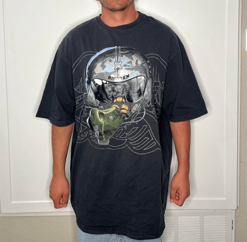 Vintage Avirex Y2K Big Face Graphic T Shirt 3XL