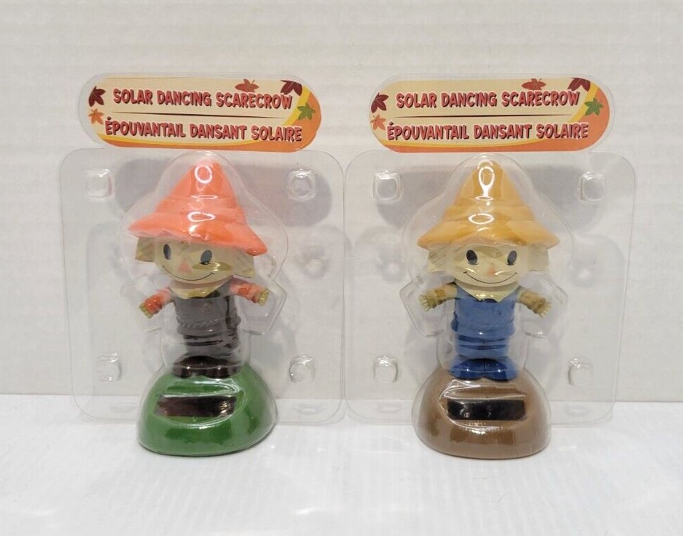 NEW Pair Of Solar Dancing Scarecrow Fall Harvest Thanksgiving Décor Sun catcher