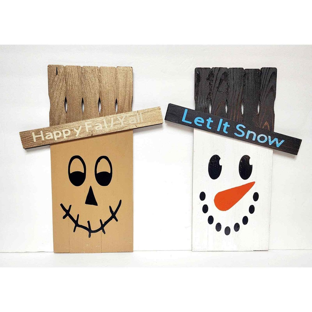 Reversible Scarecrow/Snowman Decoration