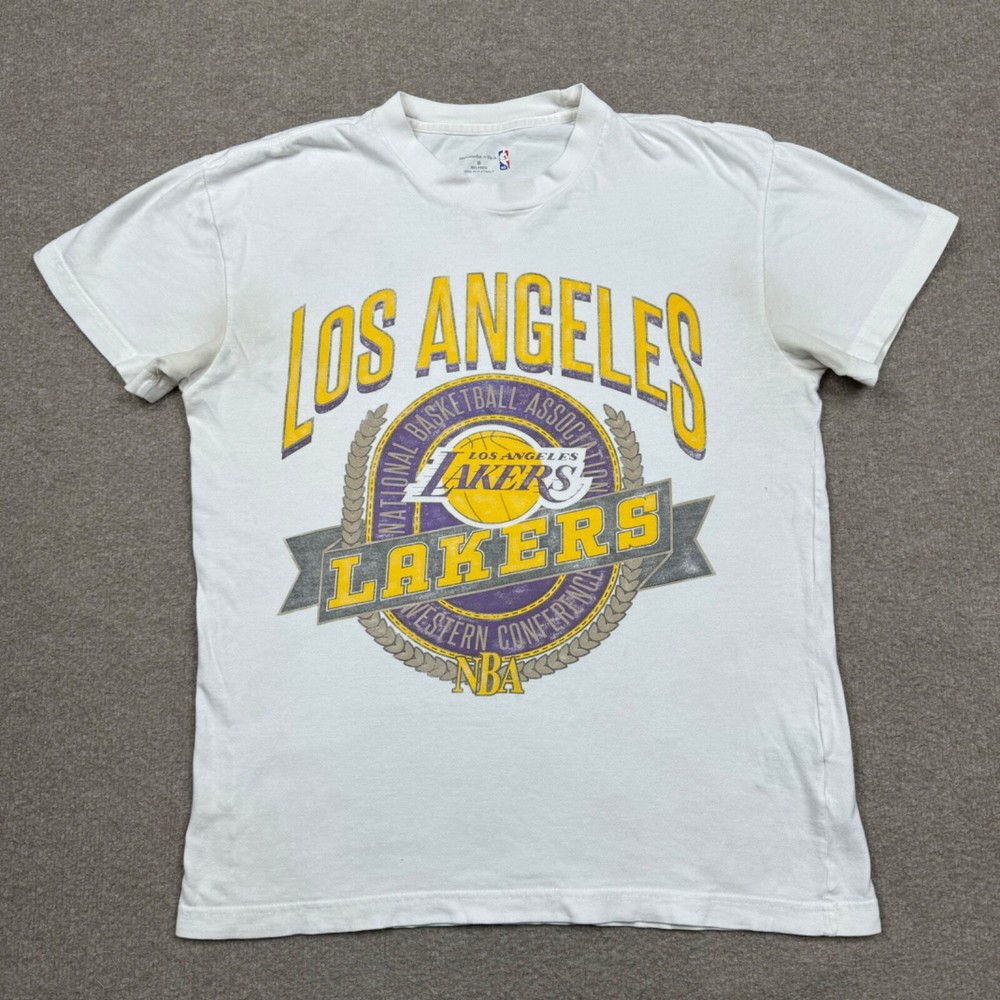 La Lakers x Abercrombie & Fitch T Shirt Mens Size S White Short Sleeve NBA Adult-image