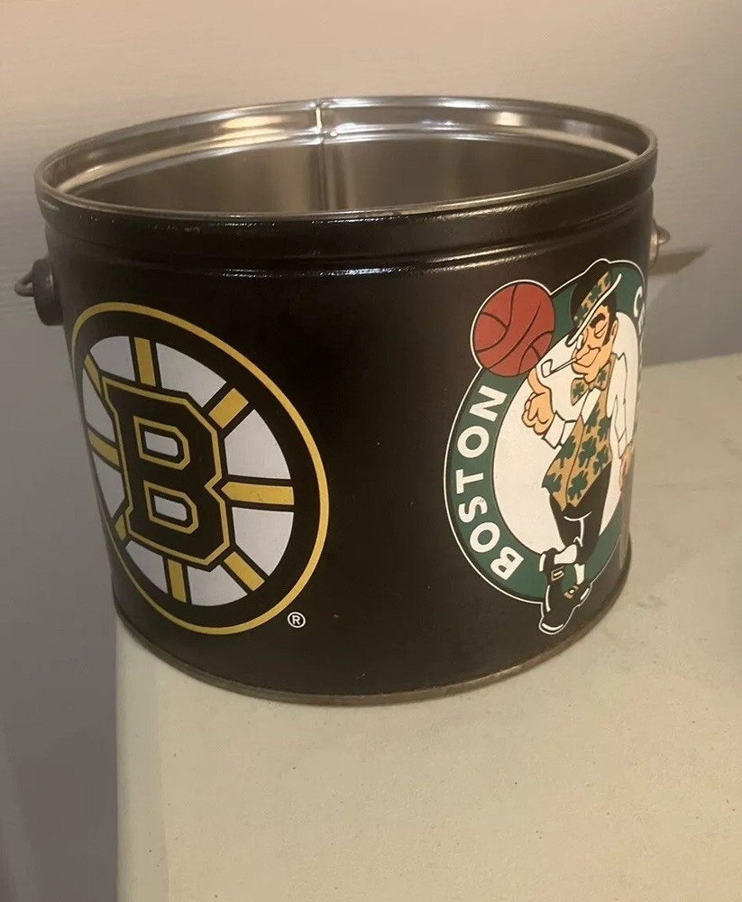 Boston Bruins Celtics Collectible Snack Popcorn Tin 6.5x5.5 Inch TD Gard