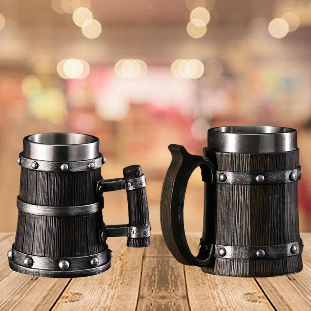 Wood Barrel Beer Mug Retro Style Beer Cup Accessories Medieval Handmade
